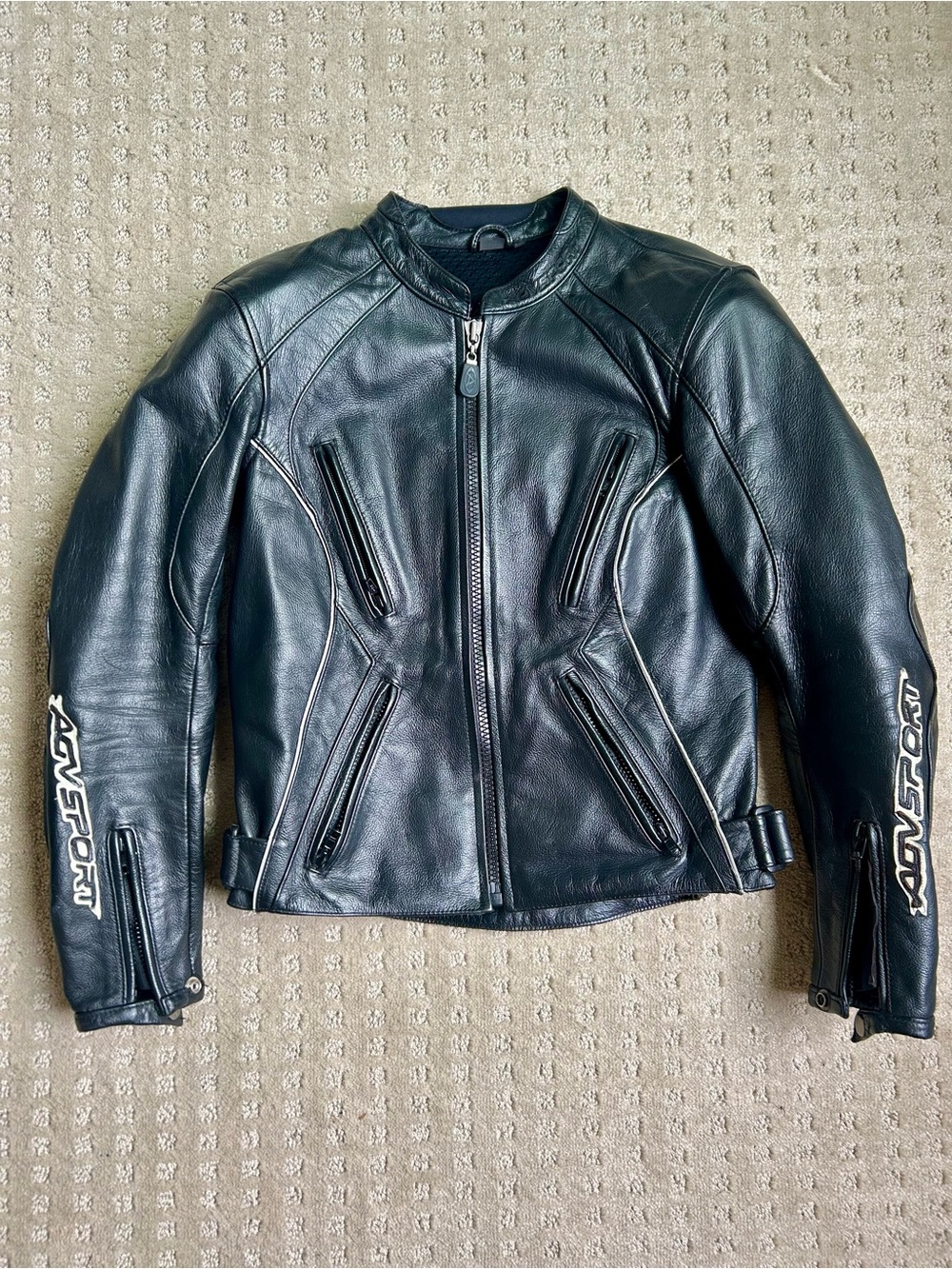 AGVSPORT Women’s Leather Motorcycle Jacket - 100% Cowhide - Upgraded L2 Armor